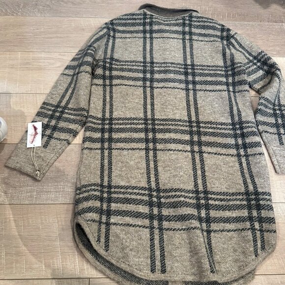 JESSICA SIMPSON TAN BLACK BUTTON SWEATER DRESS NEW MEDIUM - Picture 10 of 10